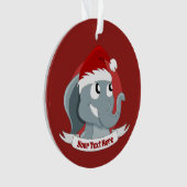 Kerstversiering met een schattige cartoon olifant ornament (voorkant)