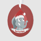 Kerstversiering met een schattige cartoon olifant ornament (voorkant)