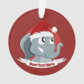 Kerstversiering met een schattige cartoon olifant ornament (voorkant)