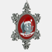 Kerstversiering met een schattige cartoon olifant tin sneeuwvlok ornament (Links)