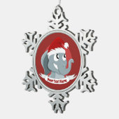Kerstversiering met een schattige cartoon olifant tin sneeuwvlok ornament (Rechts)