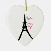 kerstversiering met Eiffeltoren Keramisch Ornament (Rechts)