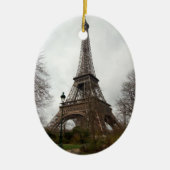 kerstversiering met Eiffeltoren Keramisch Ornament (Voorkant)