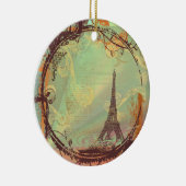 kerstversiering met Eiffeltoren Keramisch Ornament (Rechts)