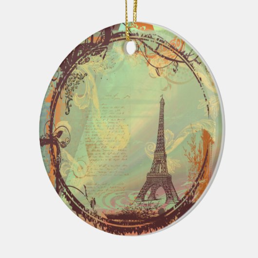 kerstversiering met Eiffeltoren Keramisch Ornament (Links)