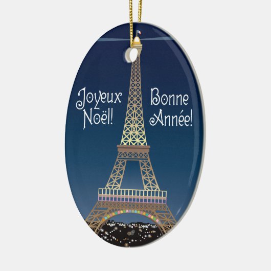 kerstversiering met Eiffeltoren Keramisch Ornament (Links)