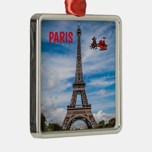 kerstversiering met Eiffeltoren Metalen Ornament (Rechts)