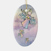Kerstversiering met engeltjes keramisch ornament (Rechts)