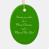 kerstversiering met  feestdag keramisch ornament (Achterkant)