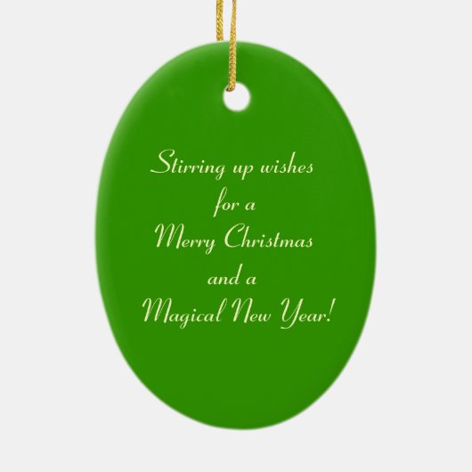 kerstversiering met  feestdag keramisch ornament (Achterkant)