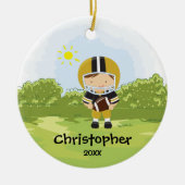 kerstversiering met Football Player Keramisch Ornament (Voorkant)
