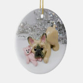 kerstversiering met Franse Bulldog Keramisch Ornament (Rechts)