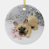 kerstversiering met Franse Bulldog Keramisch Ornament (Voorkant)