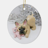 kerstversiering met Franse Bulldog Keramisch Ornament (Links)