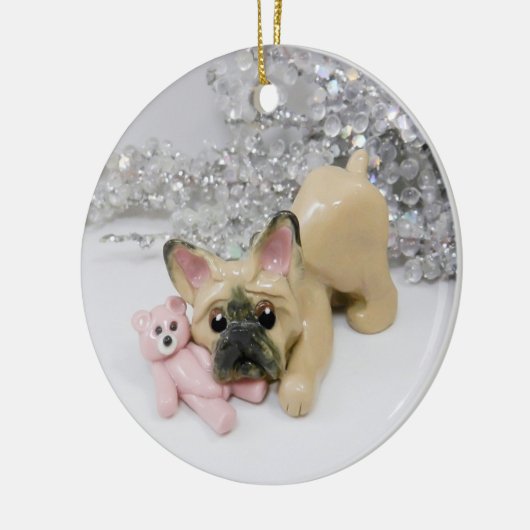 kerstversiering met Franse Bulldog Keramisch Ornament (Links)