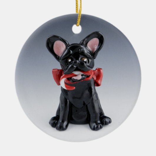 kerstversiering met Franse Bulldog Keramisch Ornament (Voorkant)