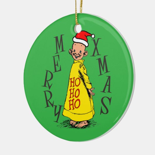 Kerstversiering met geel Kind Keramisch Ornament (Links)