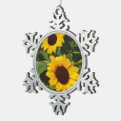 kerstversiering met geelzonnebloem tin sneeuwvlok ornament (Rechts)