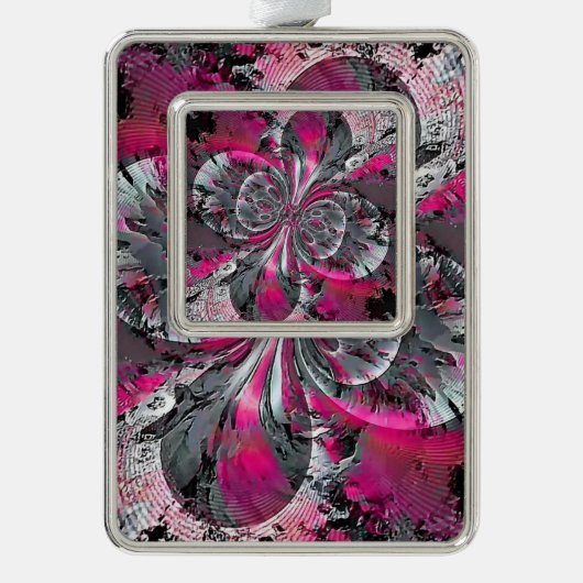 kerstversiering met gemengde signalen verzilverd omlijst ornament (Voorkant)