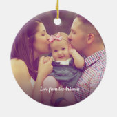 kerstversiering met gepersonaliseerde foto keramisch ornament (Achterkant)