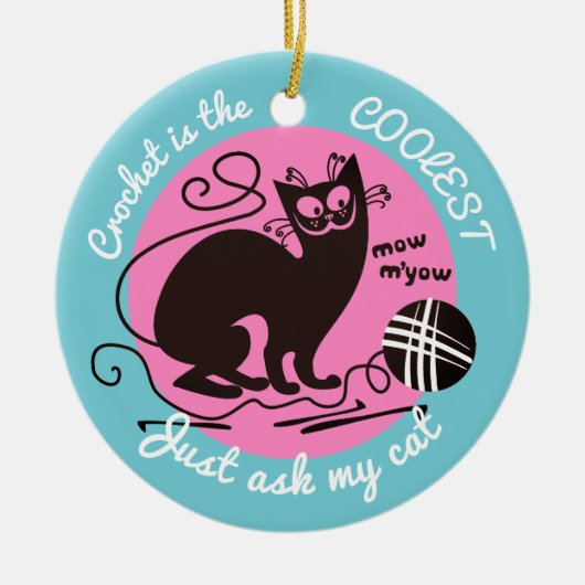 kerstversiering met haakhaakhaakhaakgarens keramisch ornament (Voorkant)