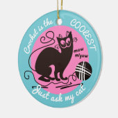 kerstversiering met haakhaakhaakhaakgarens keramisch ornament (Links)