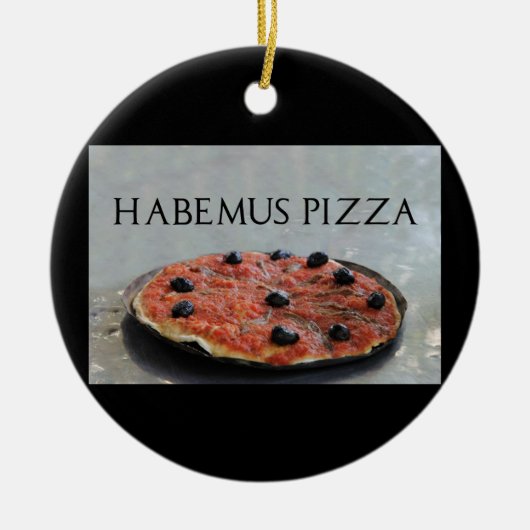 kerstversiering met Habemus Pizza Keramisch Ornament (Voorkant)