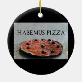 kerstversiering met Habemus Pizza Keramisch Ornament (Achterkant)