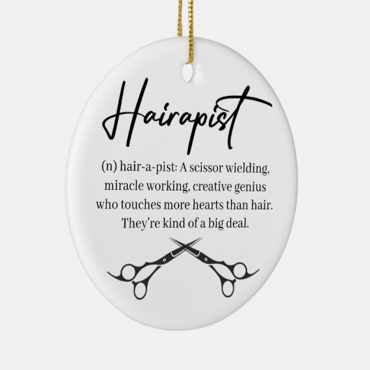 Kerstversiering met hairdresser keramisch ornament (Rechts)