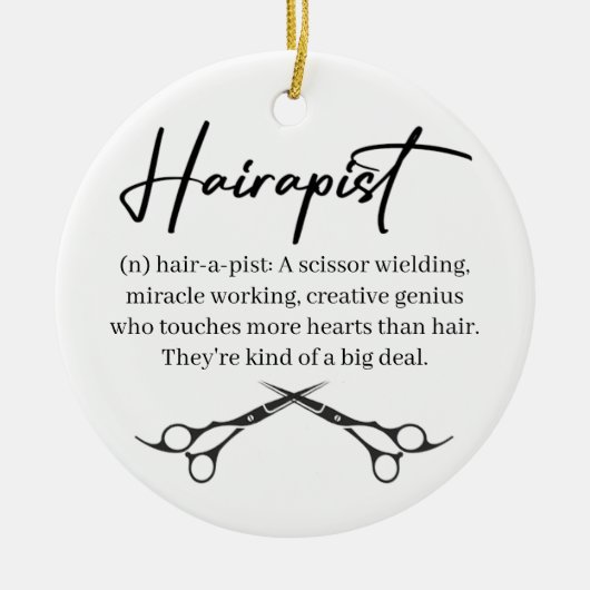 Kerstversiering met hairdresser keramisch ornament (Voorkant)