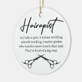 Kerstversiering met hairdresser keramisch ornament (Links)