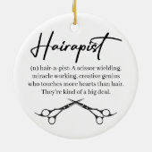 Kerstversiering met hairdresser keramisch ornament (Achterkant)