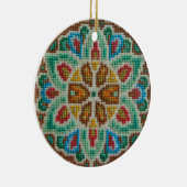 Kerstversiering met handgeborduurde hand keramisch ornament (Rechts)