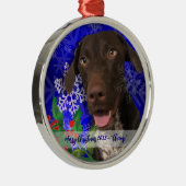 kerstversiering met hondenmetaal Weimeriner Metalen Ornament (Rechts)