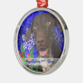 kerstversiering met hondenmetaal Weimeriner Metalen Ornament (Links)