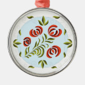 kerstversiering met Hongaarse volkskunst Metalen Ornament (Voorkant)