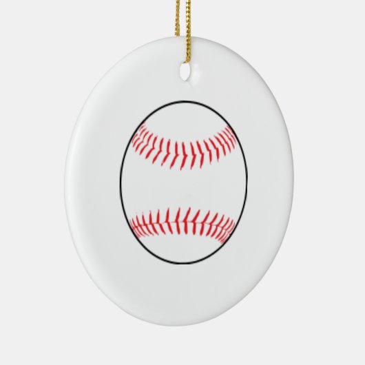 kerstversiering met honkbal keramisch ornament (Rechts)