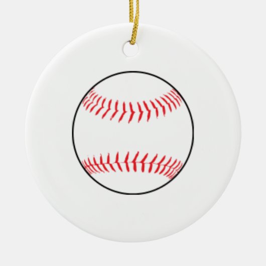 kerstversiering met honkbal keramisch ornament (Voorkant)