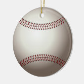 kerstversiering met honkbal keramisch ornament (Links)