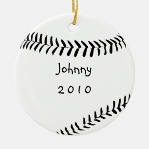 kerstversiering met honkbal keramisch ornament