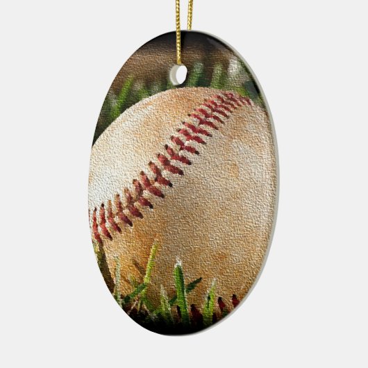 kerstversiering met honkbal keramisch ornament (Links)