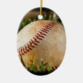 kerstversiering met honkbal keramisch ornament (Voorkant)