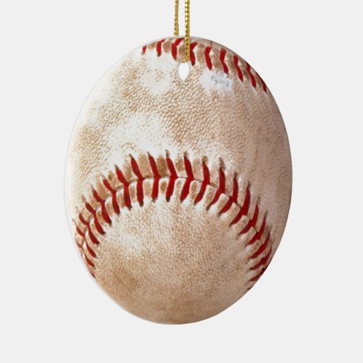 kerstversiering met honkbal keramisch ornament (Rechts)