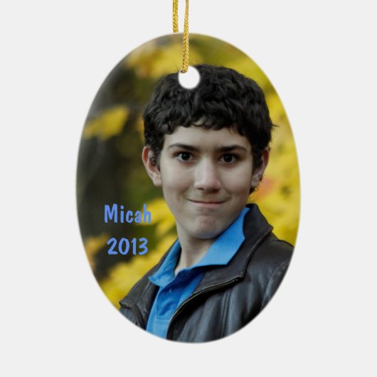 Kerstversiering met Isaiah en Micah Keramisch Ornament (Achterkant)