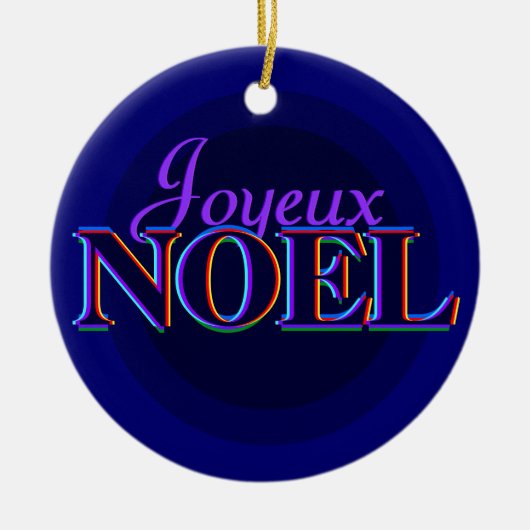 Kerstversiering met Joyeux Noel Keramisch Ornament (Voorkant)