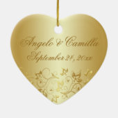 kerstversiering met Jubileum rond gouden bruiloft Keramisch Ornament (Achterkant)