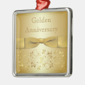 kerstversiering met Jubileum rond gouden bruiloft Metalen Ornament (Links)
