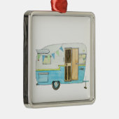  kerstversiering met kampeerwagen metalen ornament (Rechts)