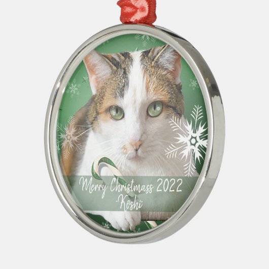 kerstversiering met kattenmetaal metalen ornament (Links)