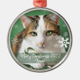 kerstversiering met kattenmetaal metalen ornament